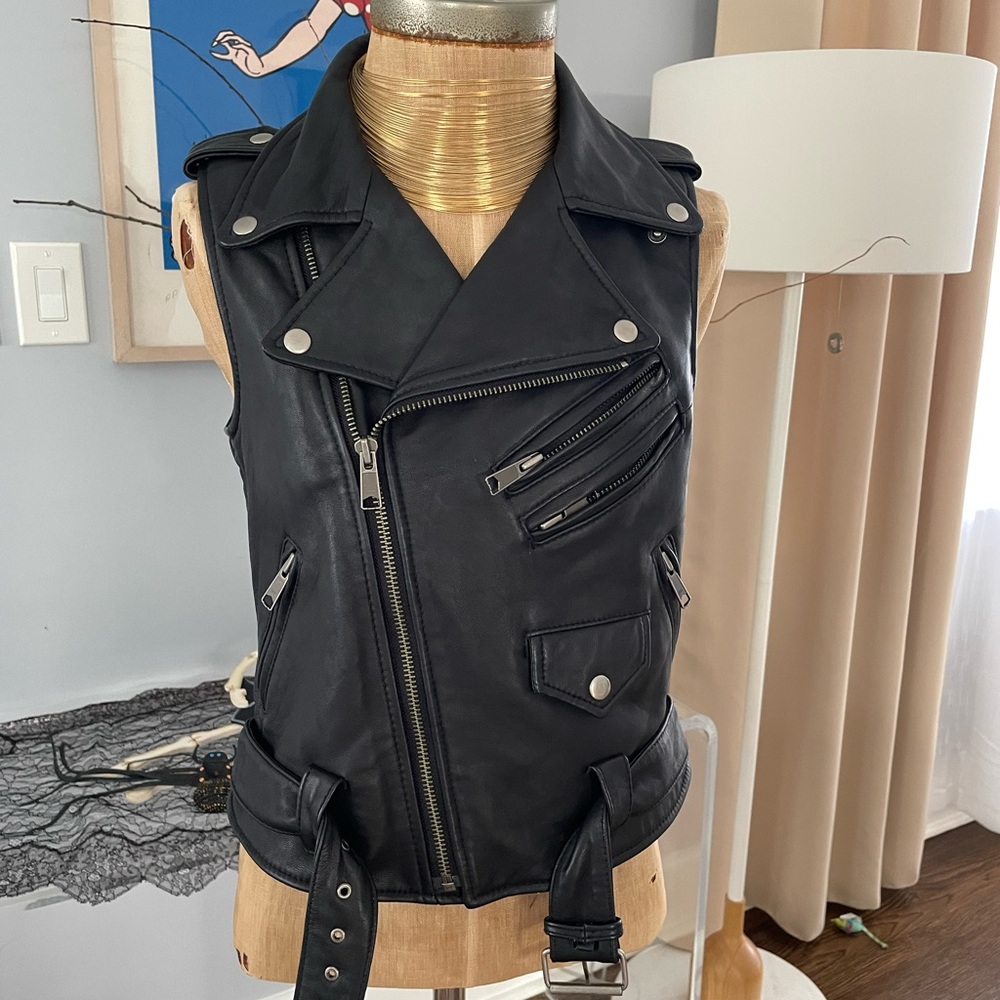 Truth & Pride Leather Moto Vest Jacket